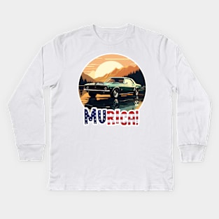 MURICA - Classic Cars iv Kids Long Sleeve T-Shirt